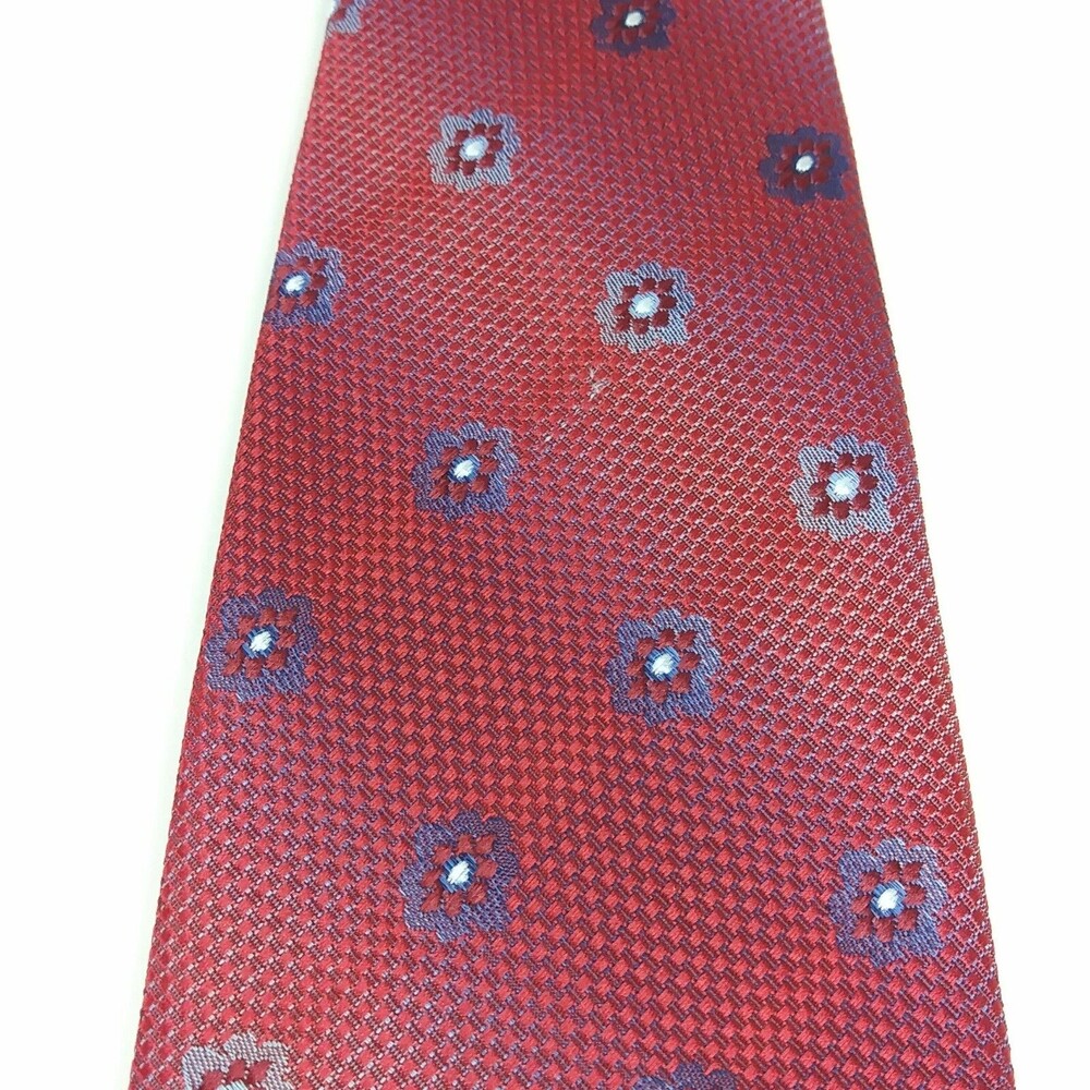 Borrelli Men's Multi Colored Red Purple Floral Hand Stitched Elegant Tie - READ - Picture 5 of 12
